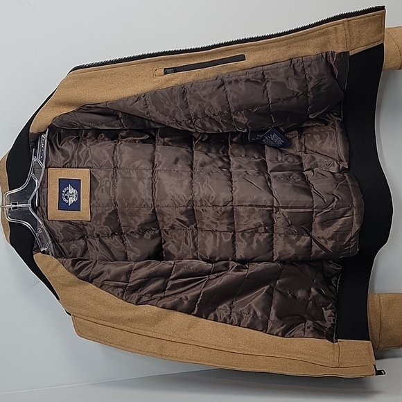 New DOCKERS Camel beige bomber jacket mens size Medium - Picture 5 of 10